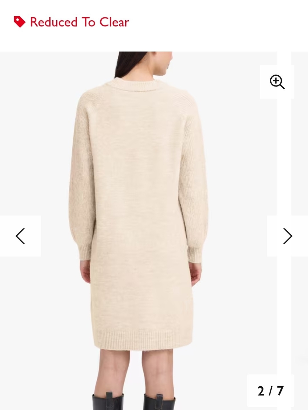 Ichi Asdis Round Neck Jumper Dress, Oatmeal Melange Knit Dress - Picture 15 of 16